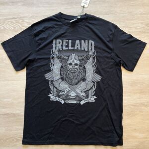 Viking Ireland Graphic T-Shirt Black St. Patrick's Day NWT-Size M